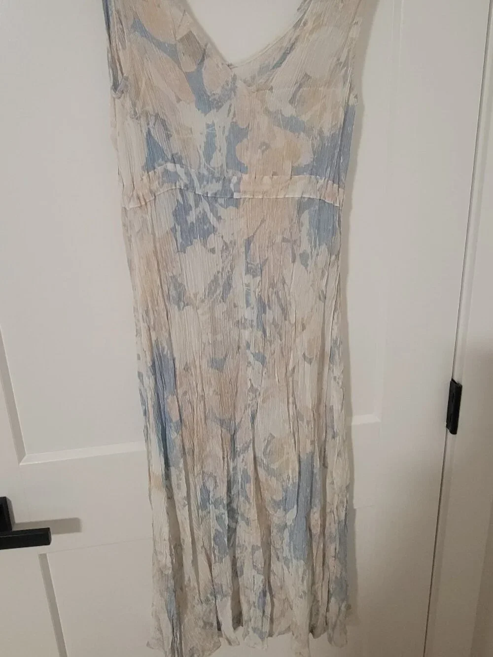 Sam & Lavi Blue & Cream Midi Dress - Size M - Picture 5 of 9